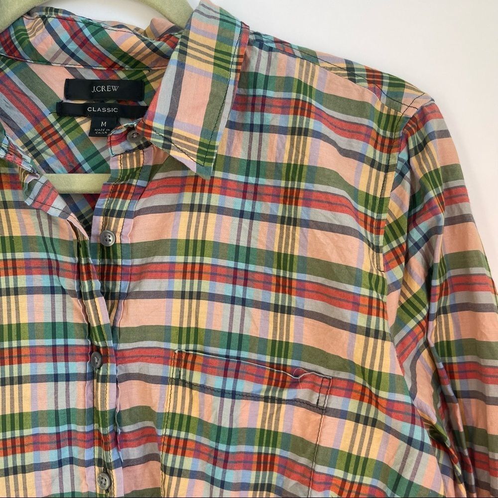 J. Crew Classic Fit Pullover Silk Cotton Shirt Size Medium - Picture 12 of 13